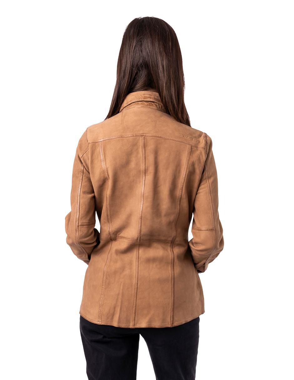 Camisa Rafinatto de piel manga larga para mujer 7