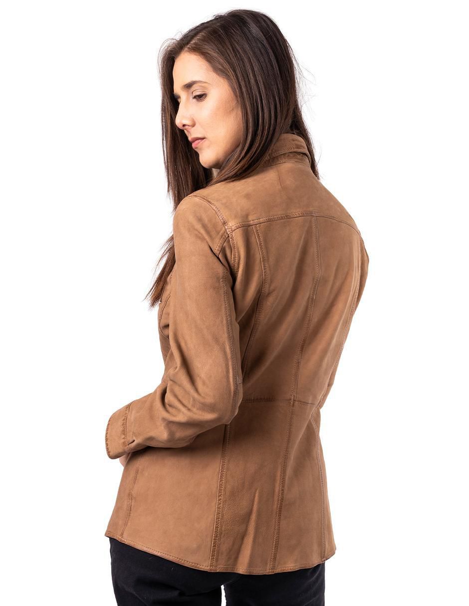 Camisa Rafinatto de piel manga larga para mujer 5