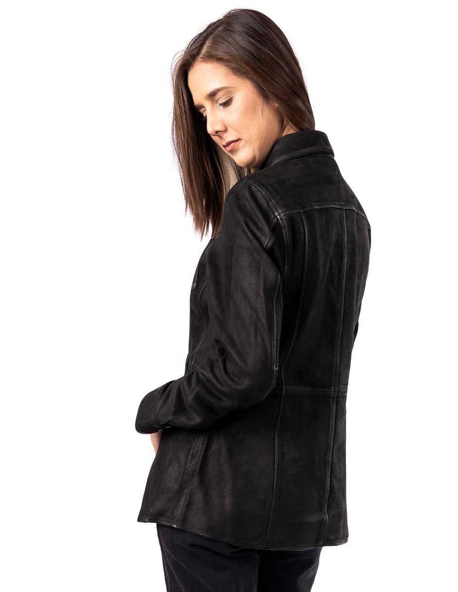 Camisa Rafinatto de piel manga larga para mujer 7