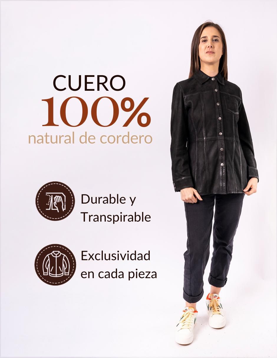 Camisa Rafinatto de piel manga larga para mujer 8