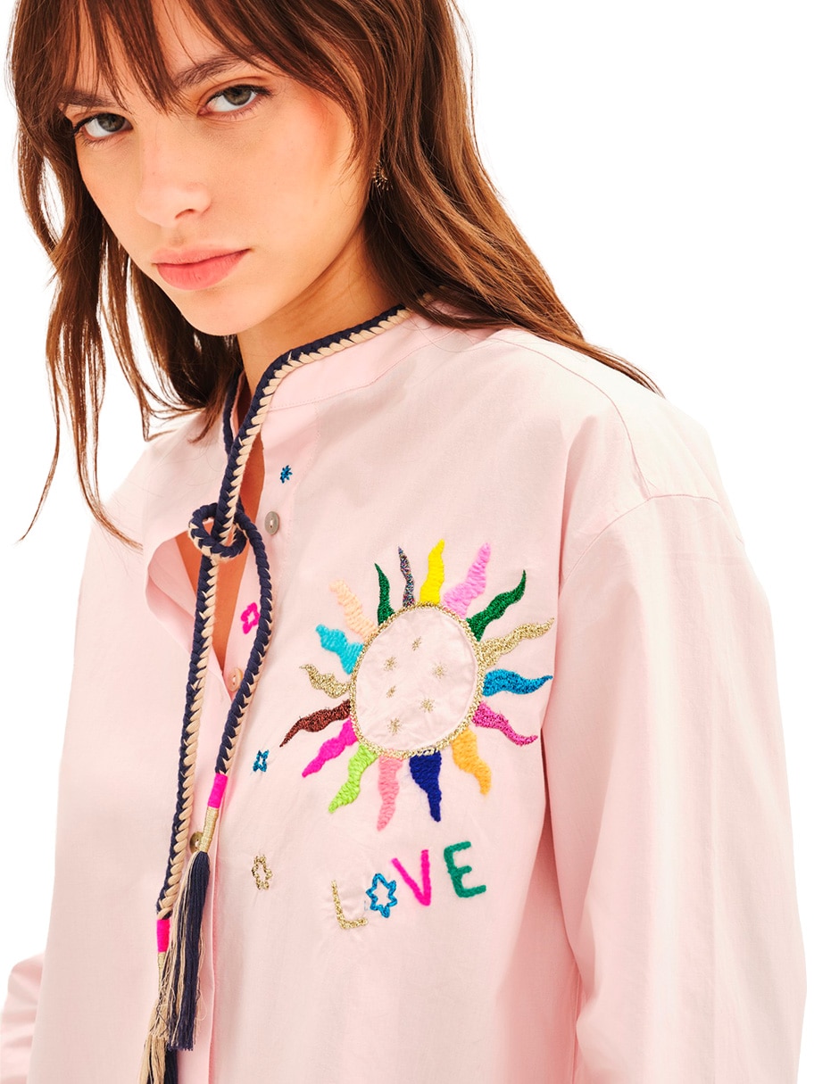 Camisa de algodón manga larga para mujer 2