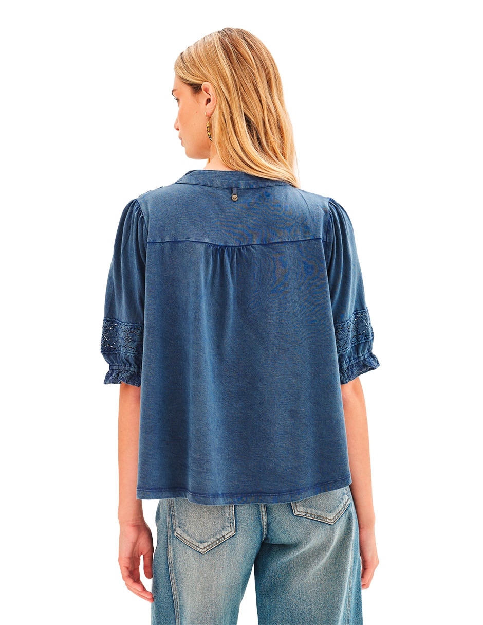 Blusa manga al codo para mujer 3