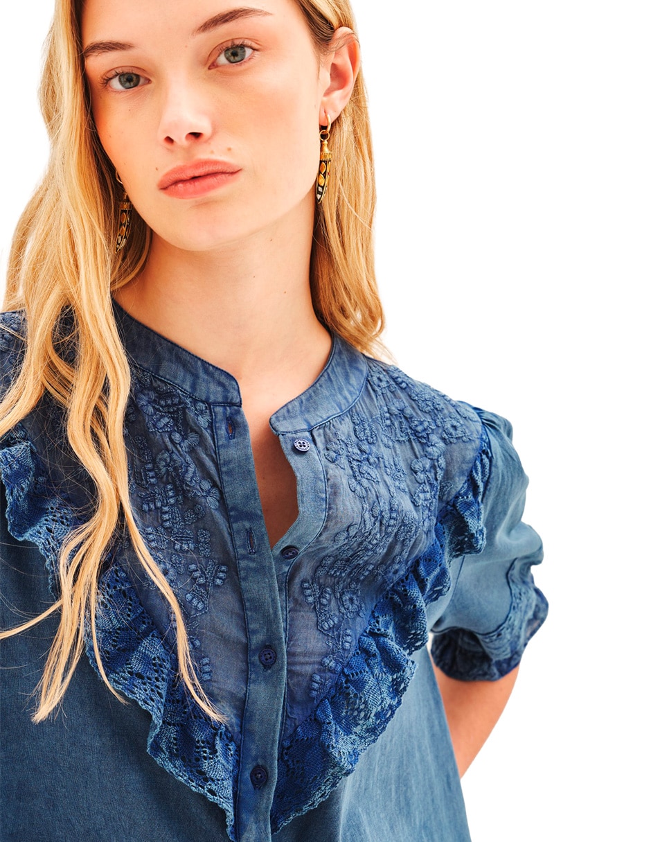 Blusa manga al codo para mujer 4