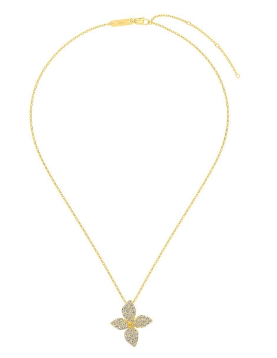 Collar de flor Floralis de plata con acabado baño de oro P 925 2