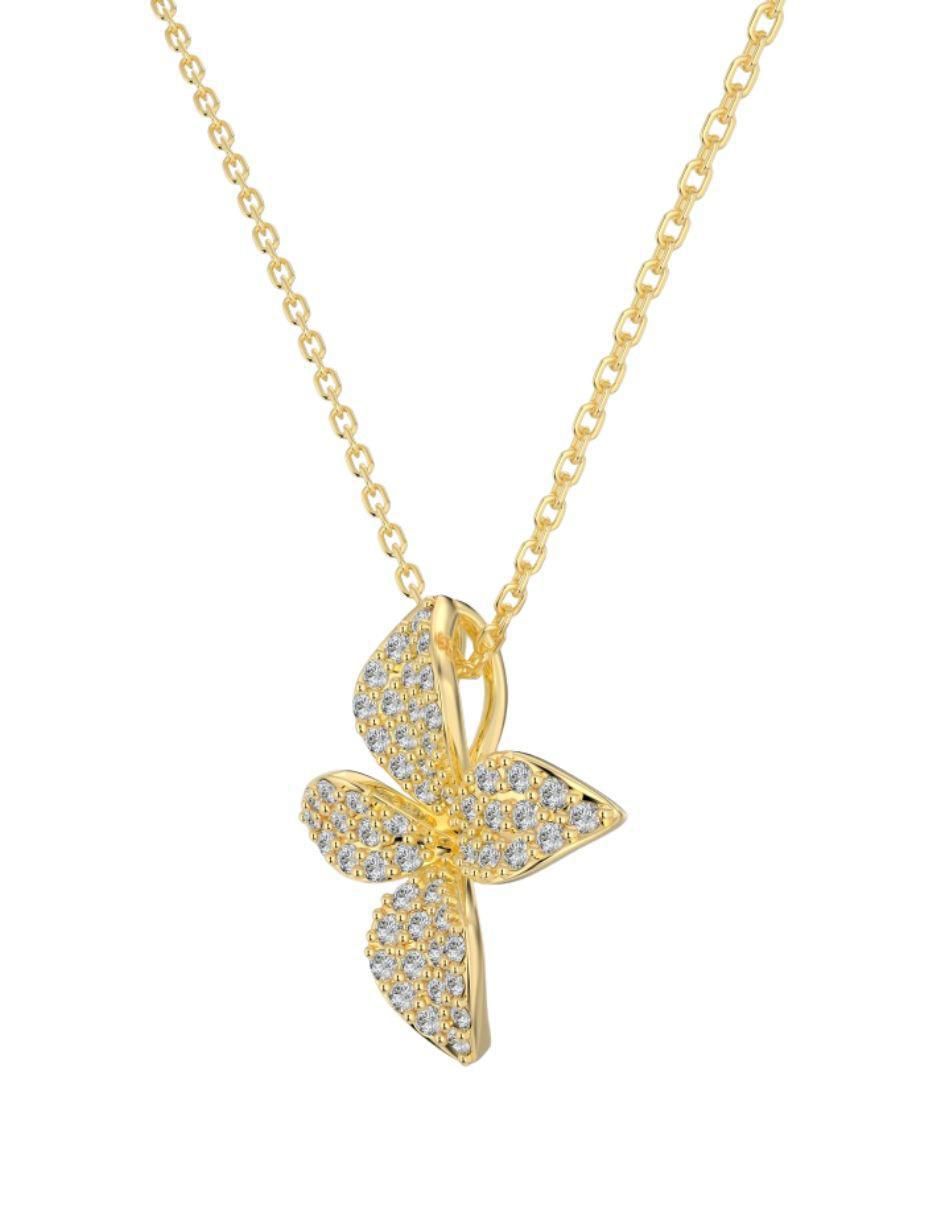 Collar de flor Floralis de plata con acabado baño de oro P 925 5