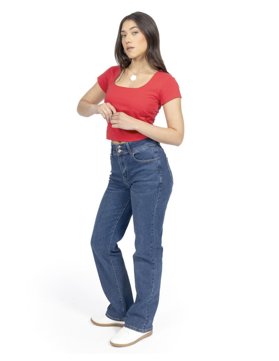 Jeans straight qd211389 para mujer 2