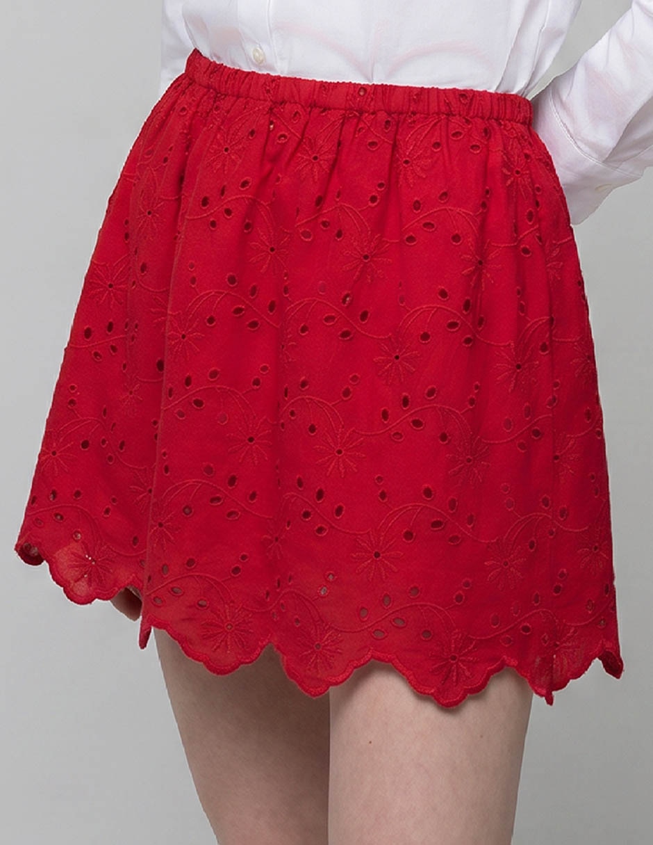 Falda mini de algodón a la cintura 3