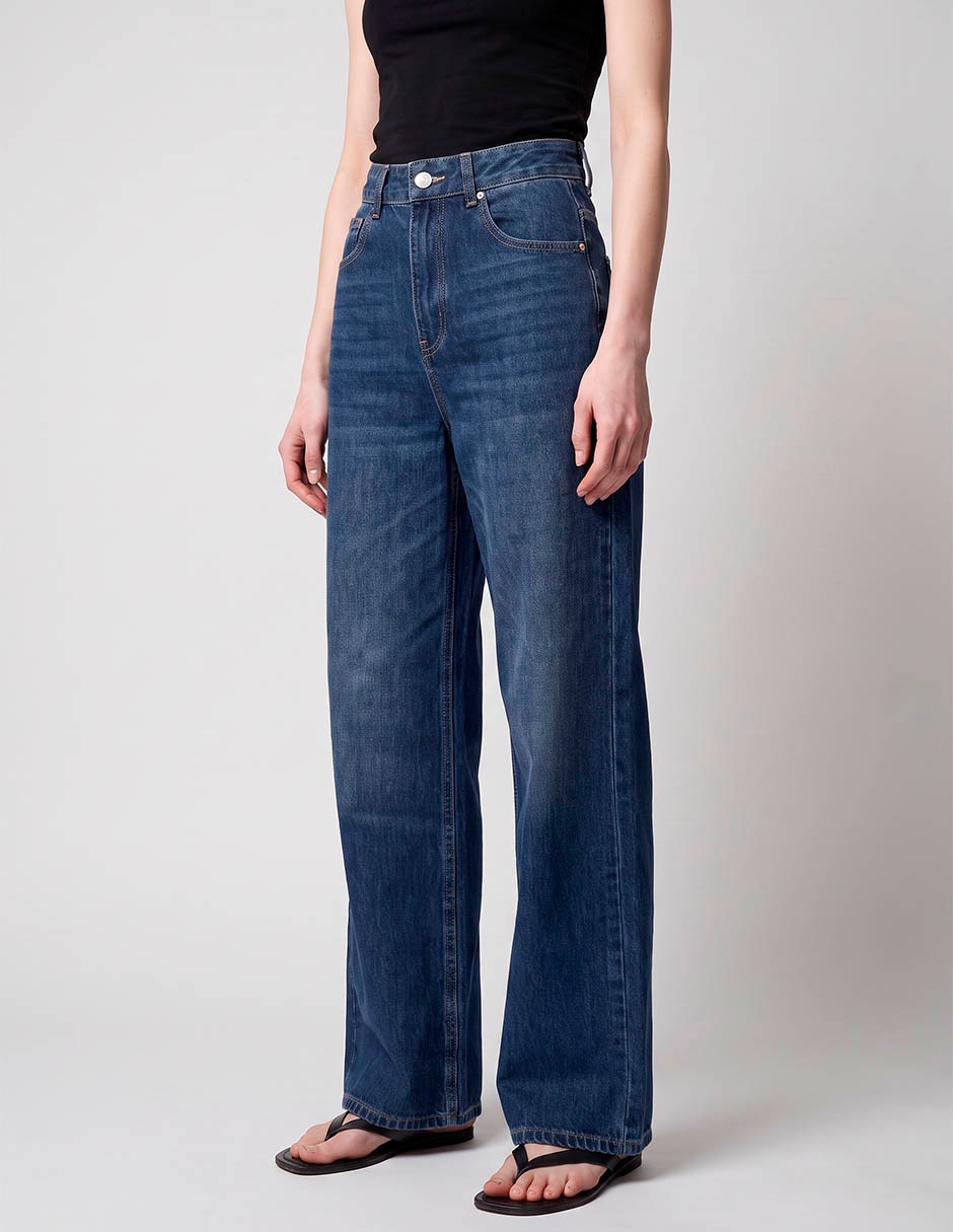 Jeans wide leg corte cintura para mujer Jeans wide leg corte cintura para mujer