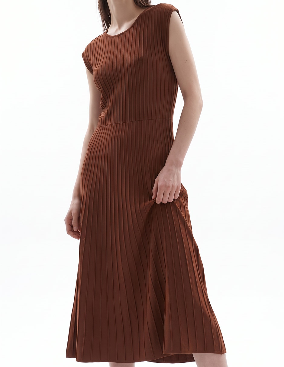 Vestido midi casual manga corta para mujer 2