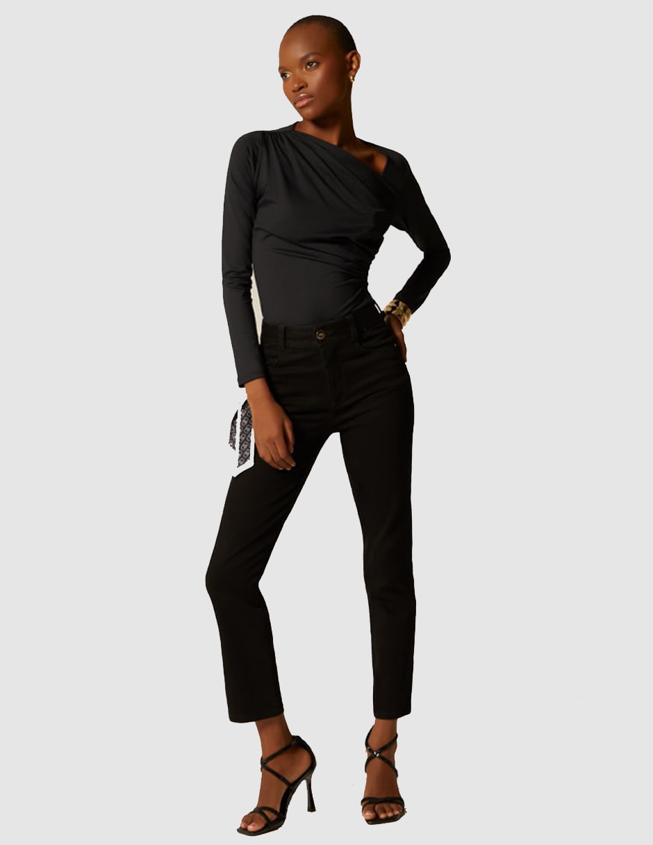 Jeans skinny miner corte cintura para mujer 4