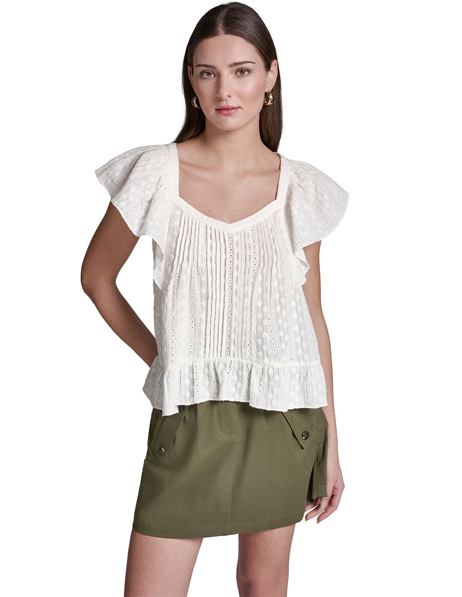 Blusa manga corta para mujer