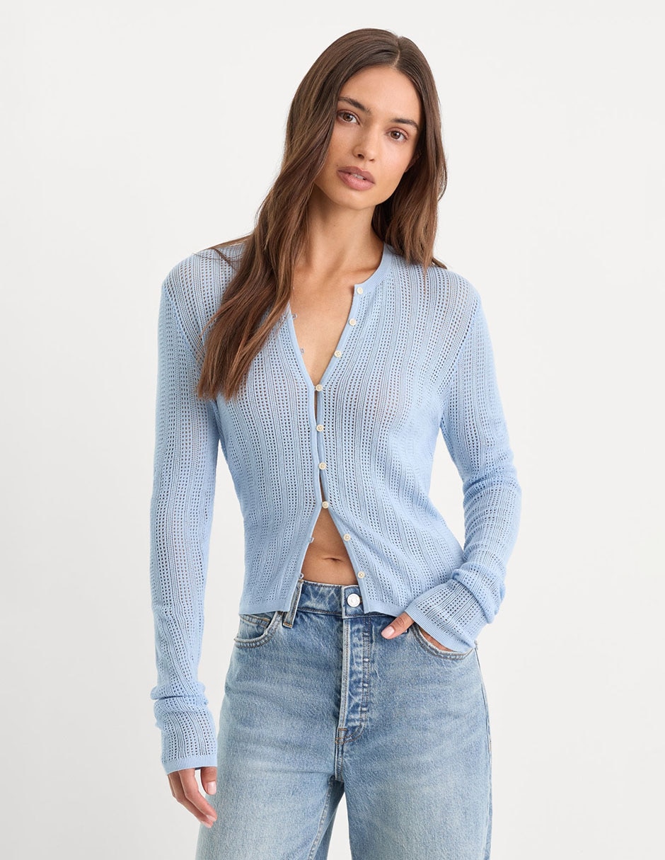 Suéter cuello con escote para mujer
