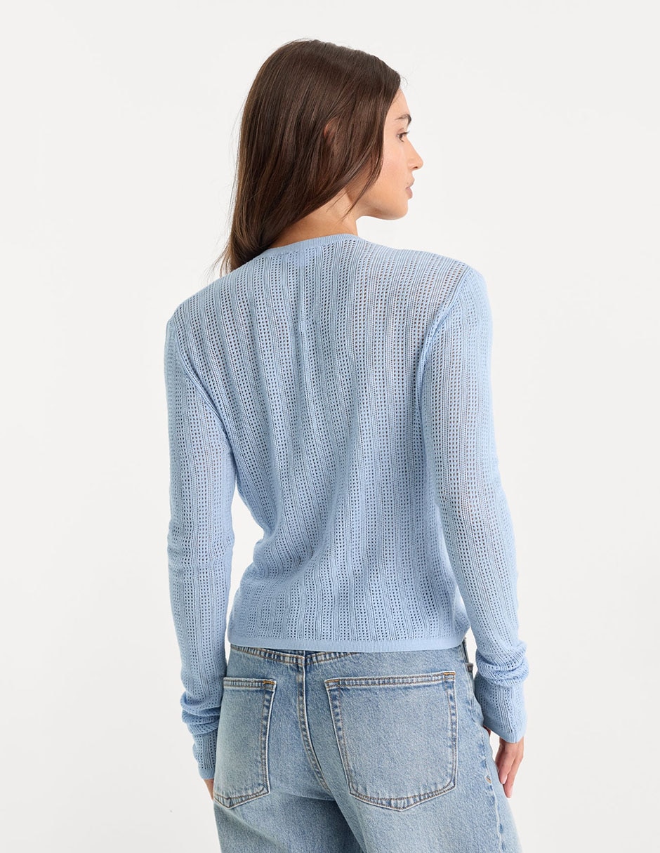 Suéter cuello con escote para mujer