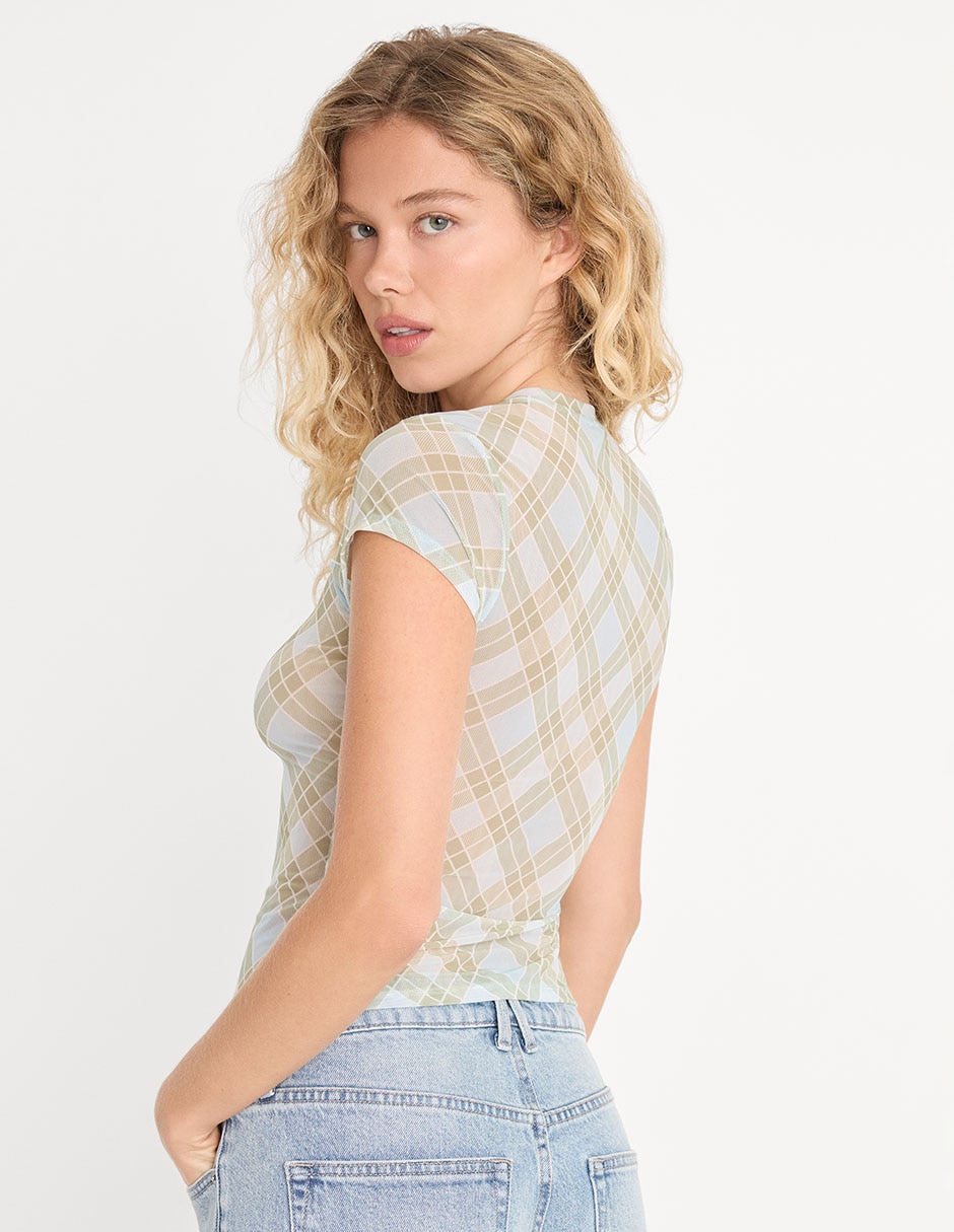 Playera manga corta cuello redondo para mujer 3