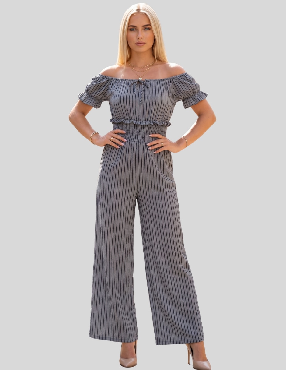 Jumpsuit estampado a rayas para mujer 2