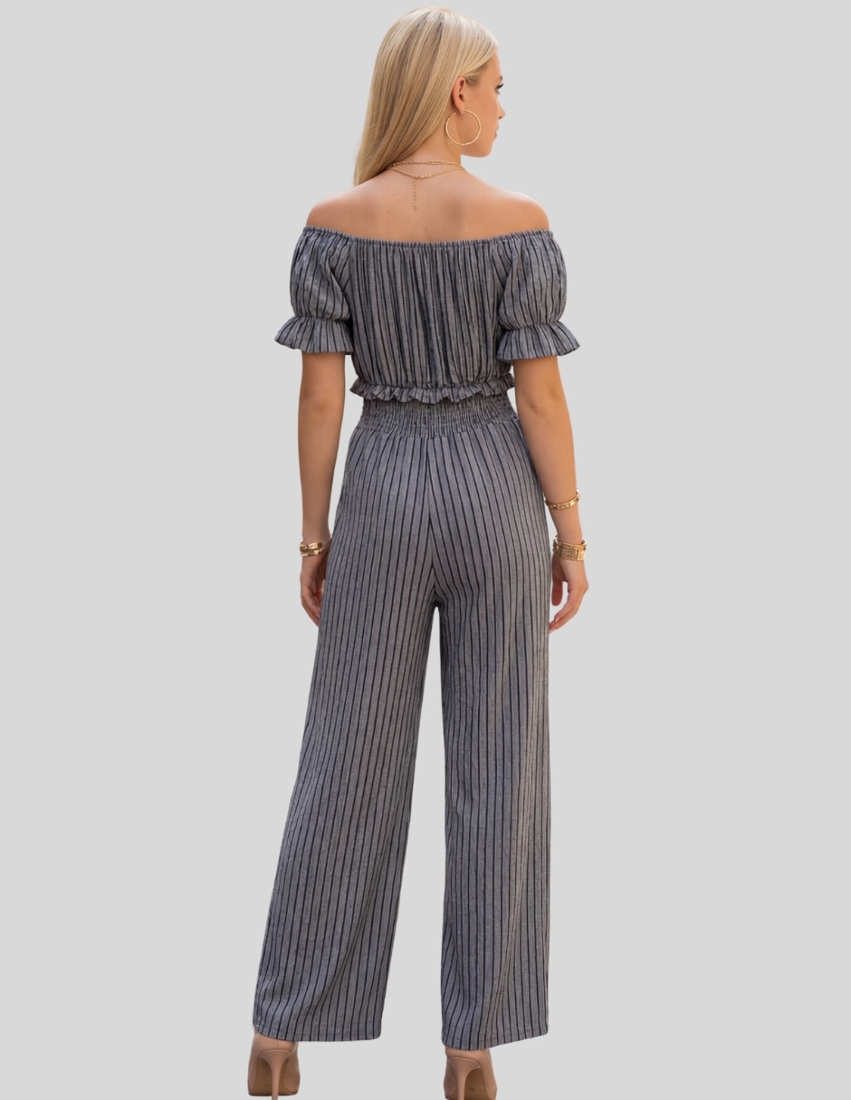 Jumpsuit estampado a rayas para mujer 3