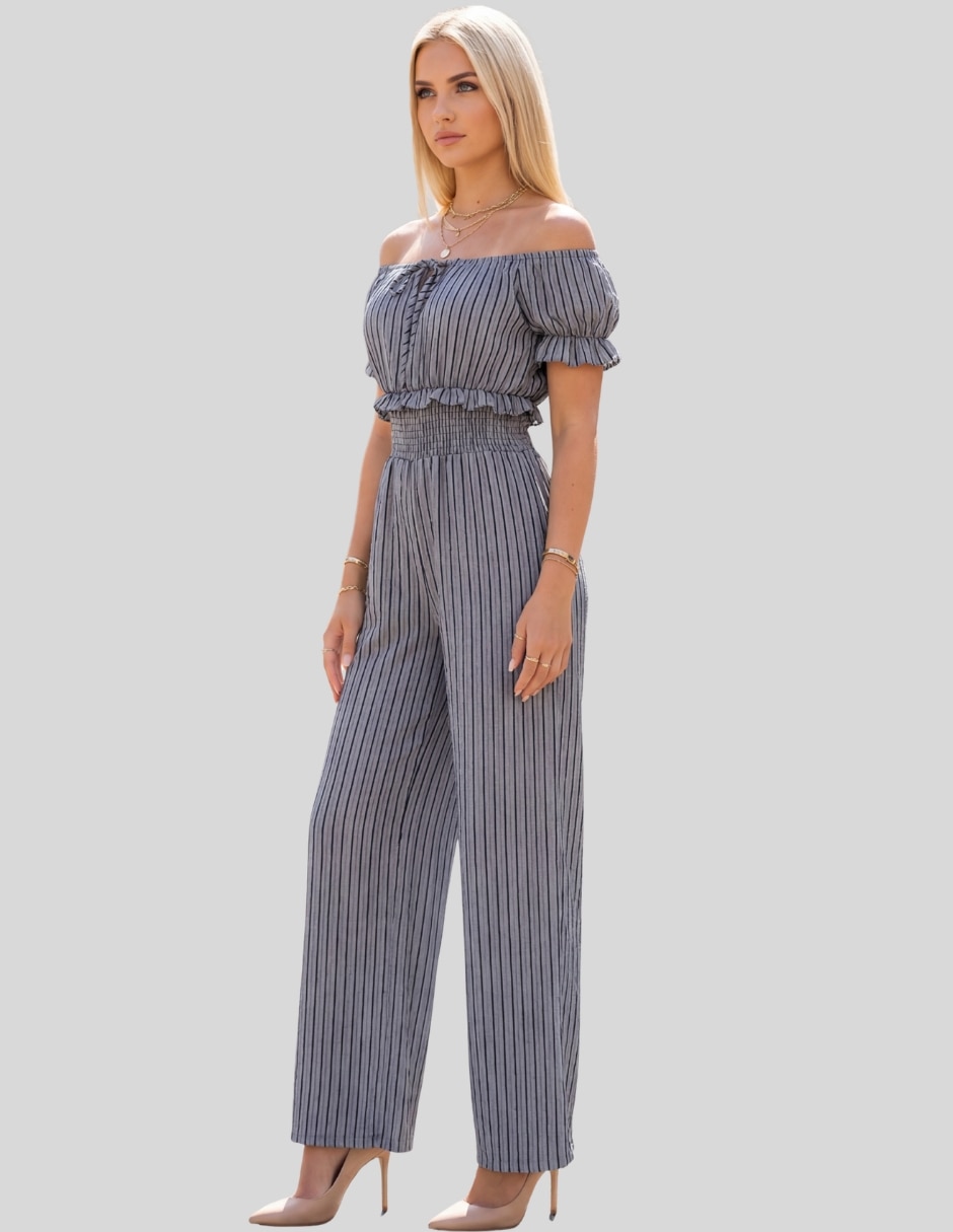 Jumpsuit estampado a rayas para mujer 5