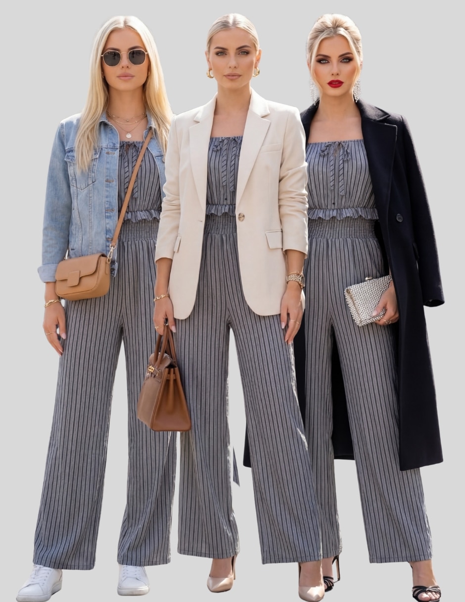 Jumpsuit estampado a rayas para mujer 6