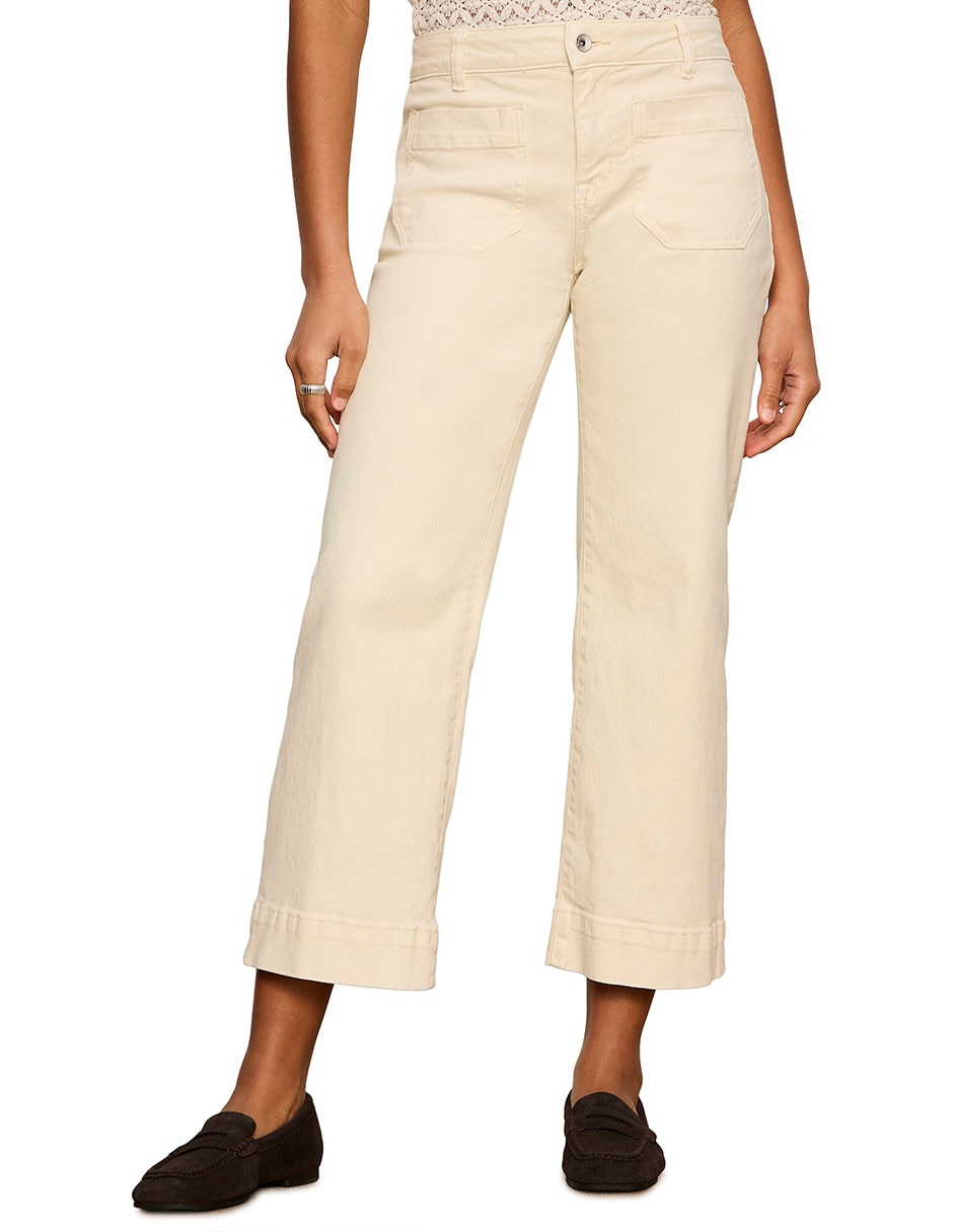 Jeans coulotte wide leg para mujer