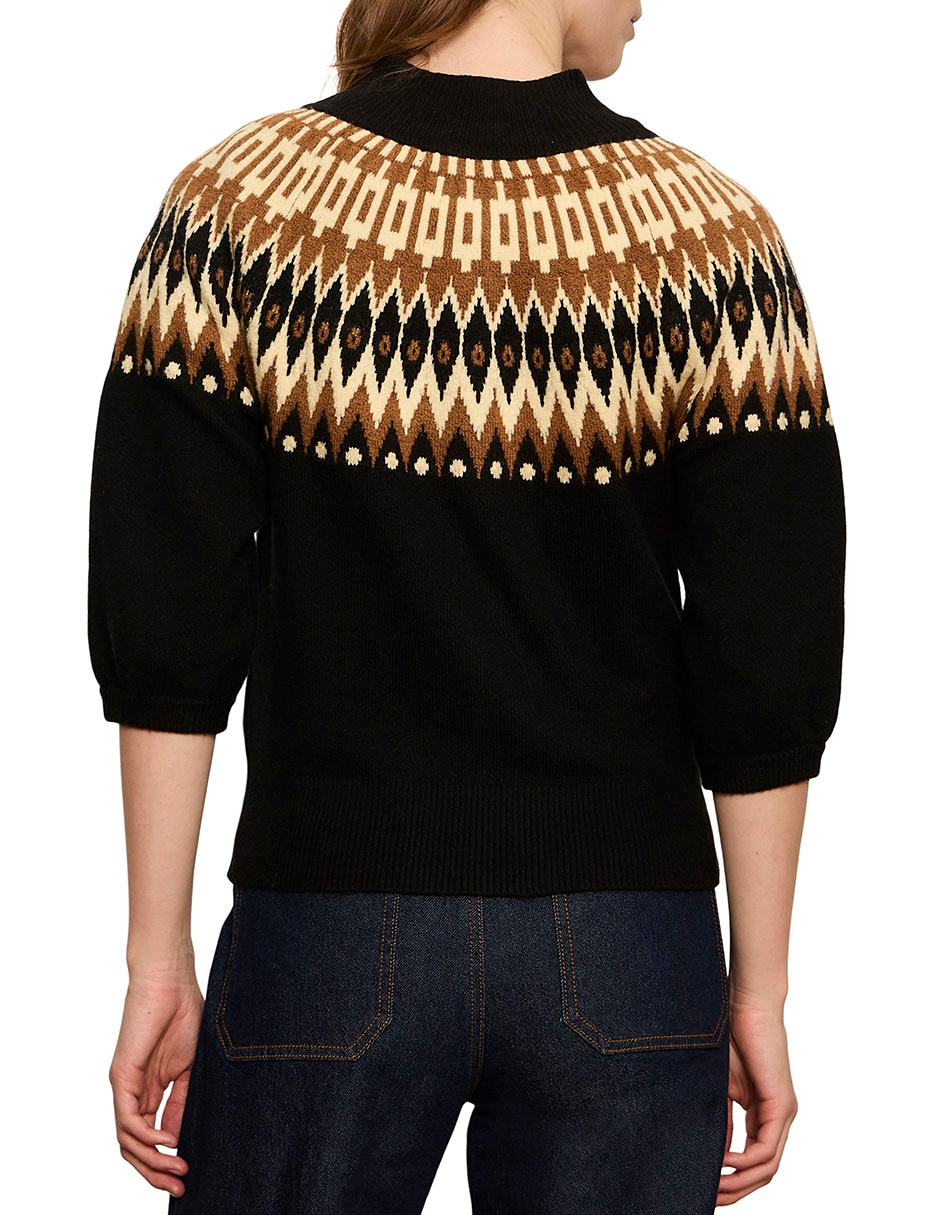 Suéter cuello con cierre para mujer 4