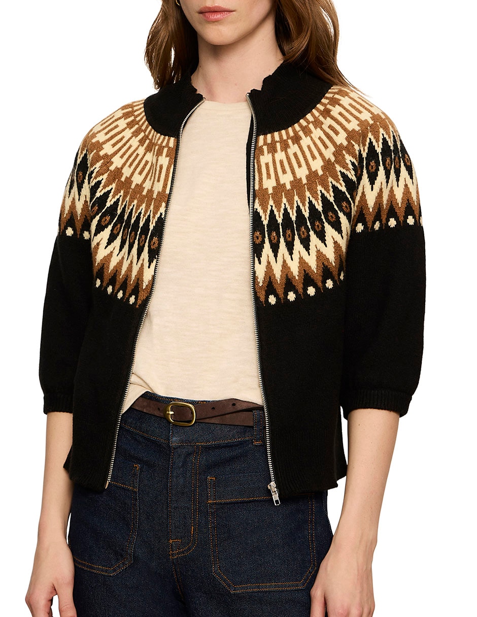 Suéter cuello con cierre para mujer 2