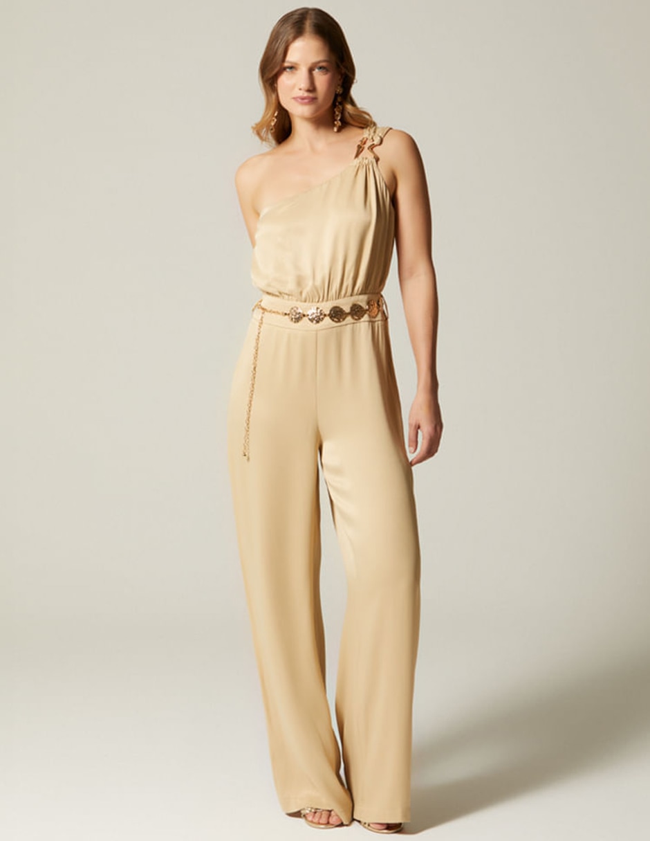 Jumpsuit de Viscosa Casual estampado Liso para mujer