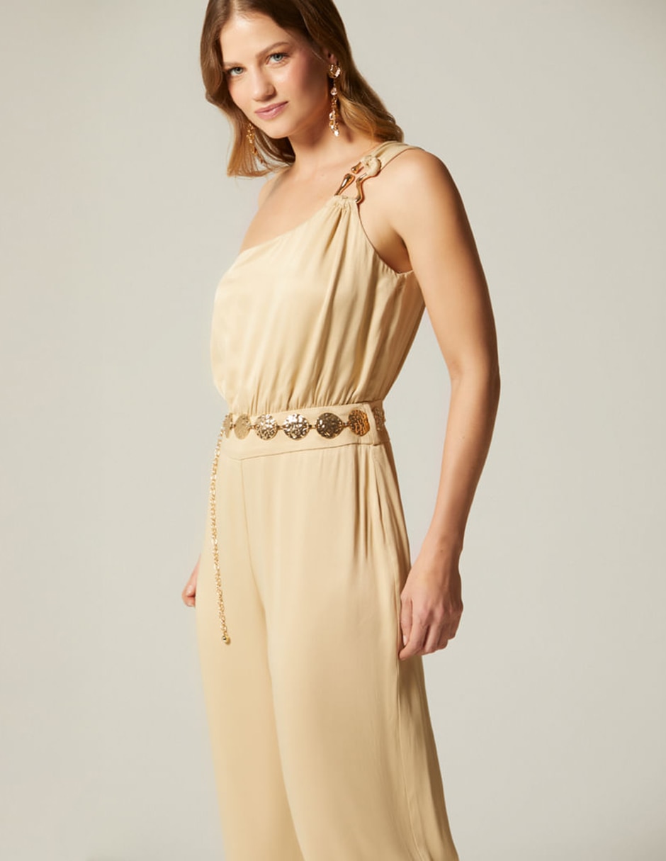 Jumpsuit de Viscosa Casual estampado Liso para mujer