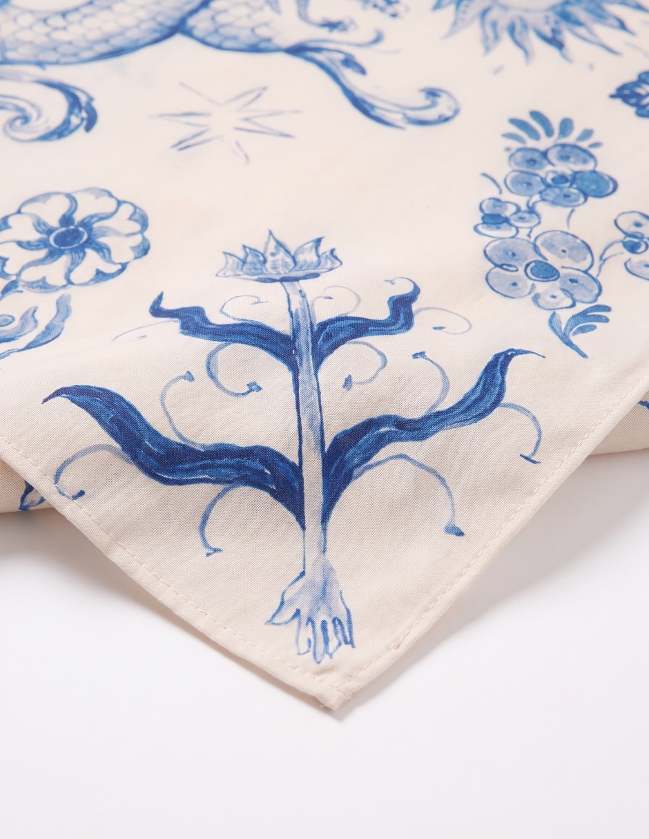 Pashmina con estampado gráfico de modal para mujer 2