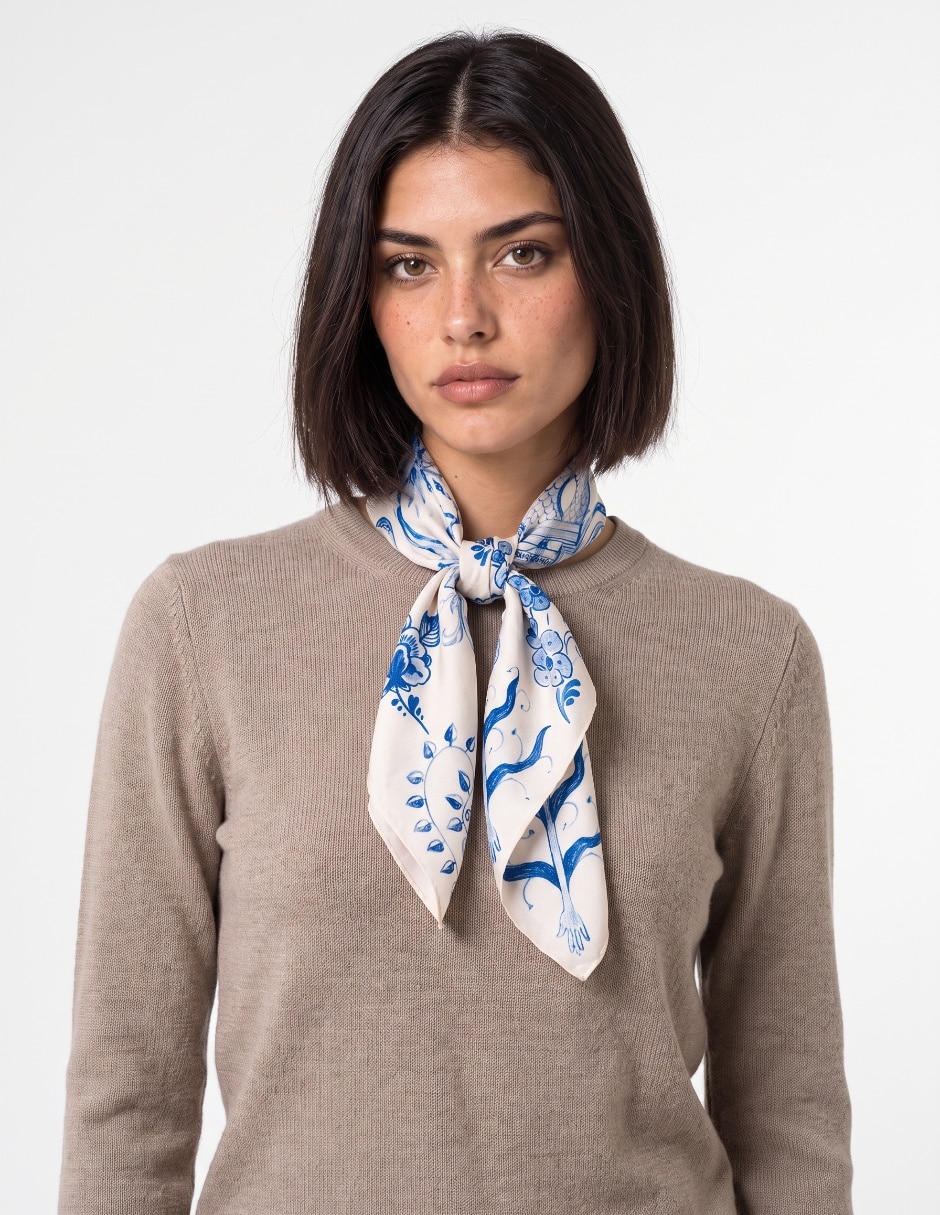 Pashmina con estampado gráfico de modal para mujer 3