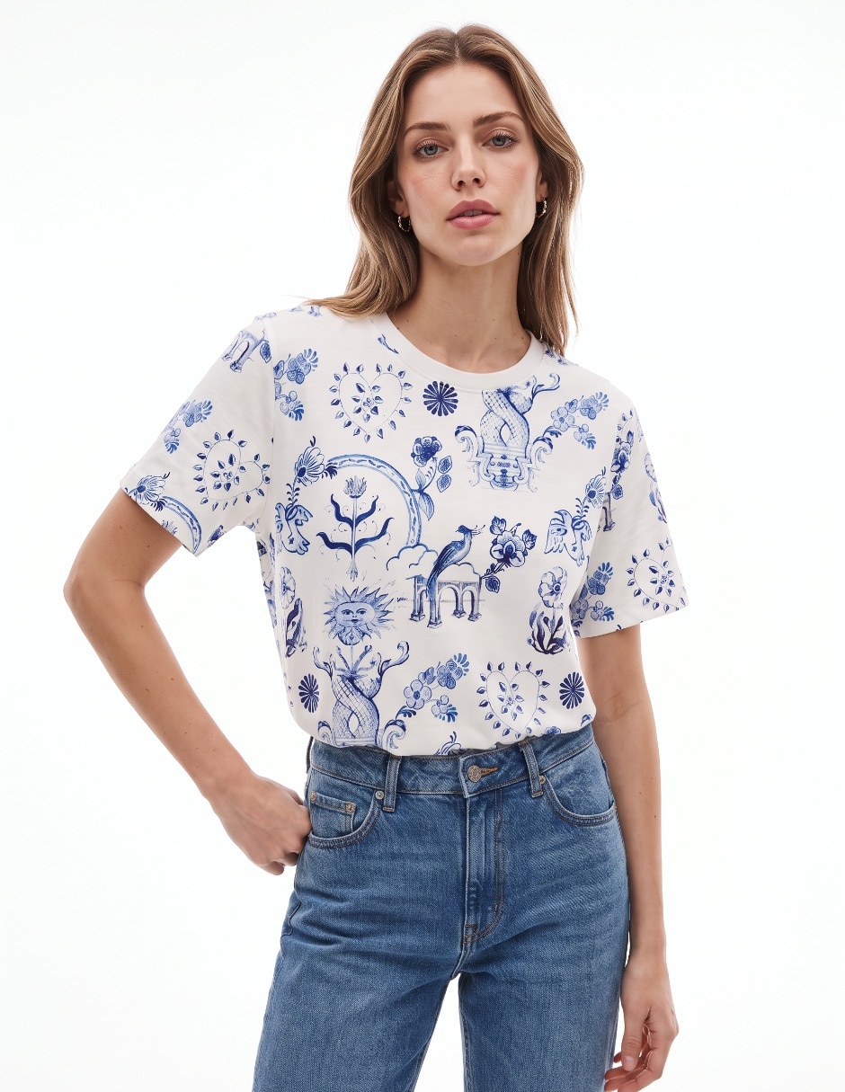 Playera manga Corta no aplica cuello Redondo para mujer