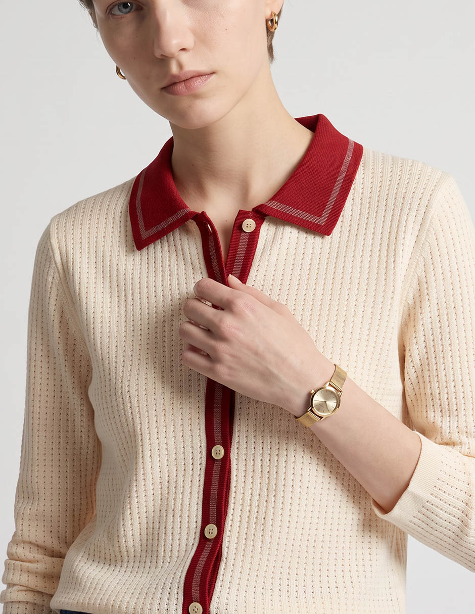 Suéter cárdigan scotch & soda cuello polo para mujer