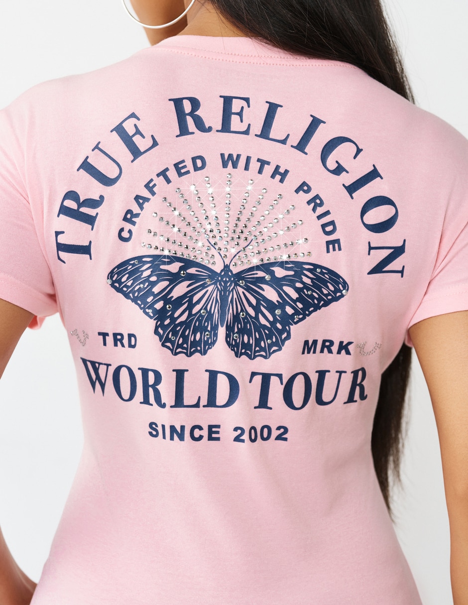 Playera manga corta cuello V para mujer 4