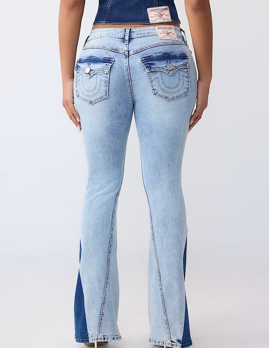 Jeans flare corte cintura para mujer 6