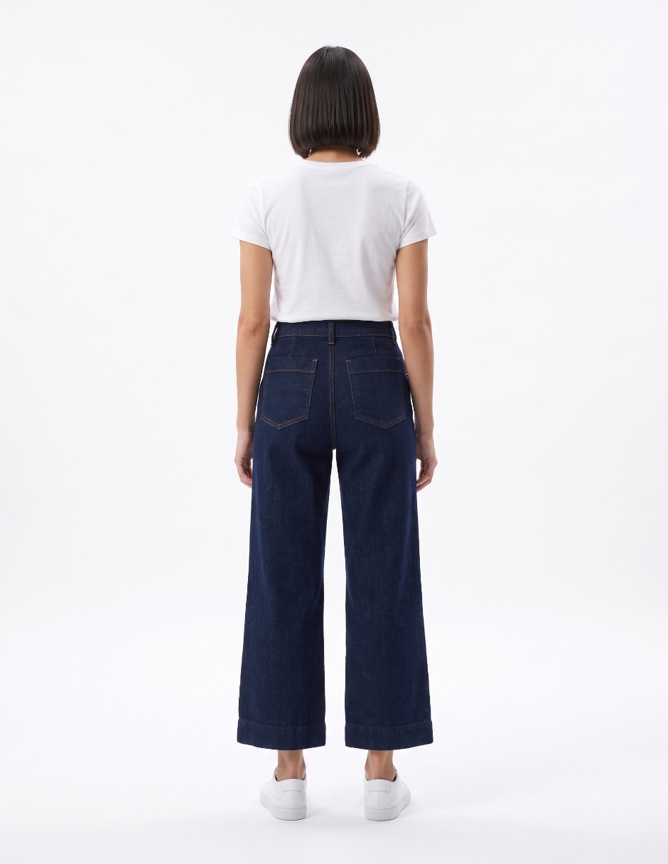 Jeans Crooped straight para mujer 2