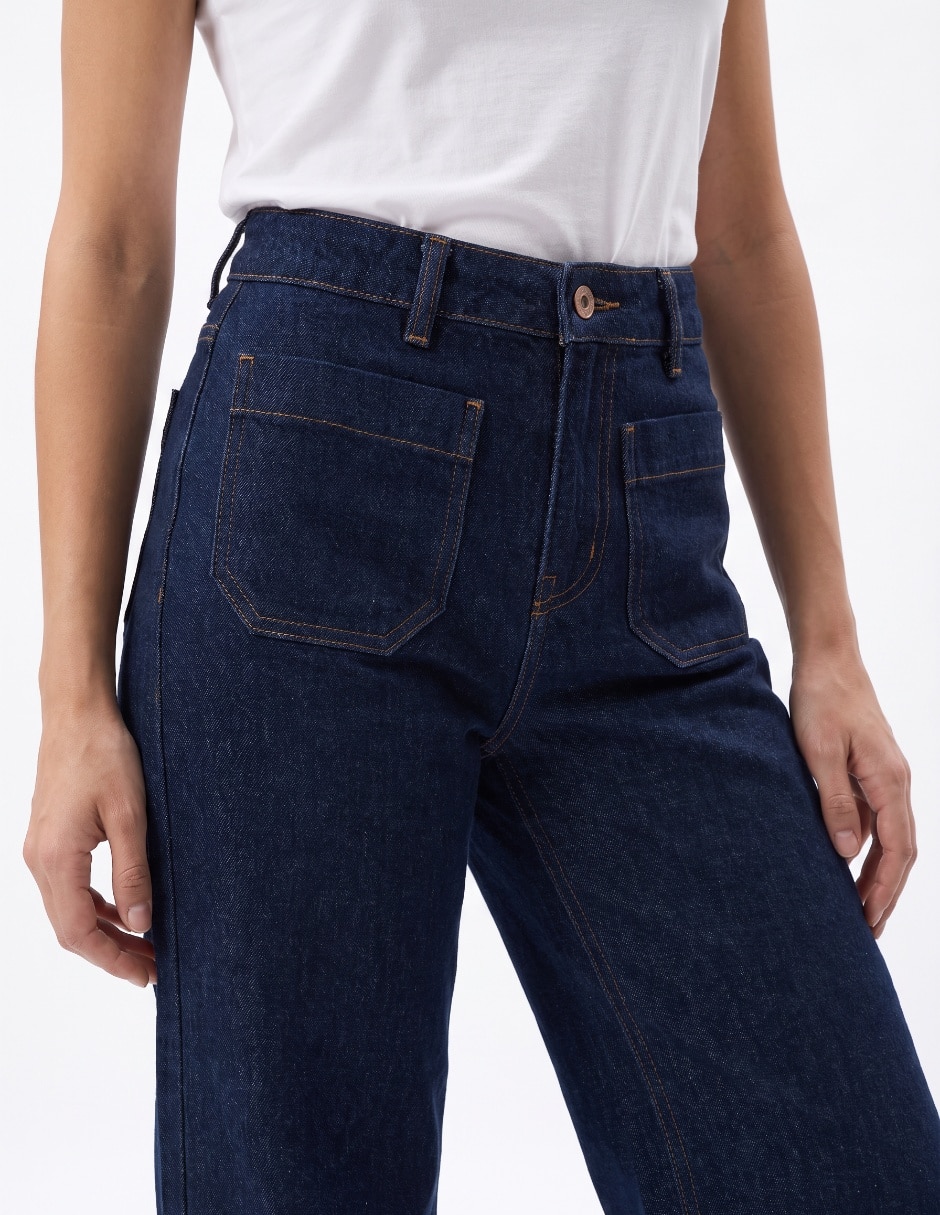 Jeans Crooped straight para mujer 4