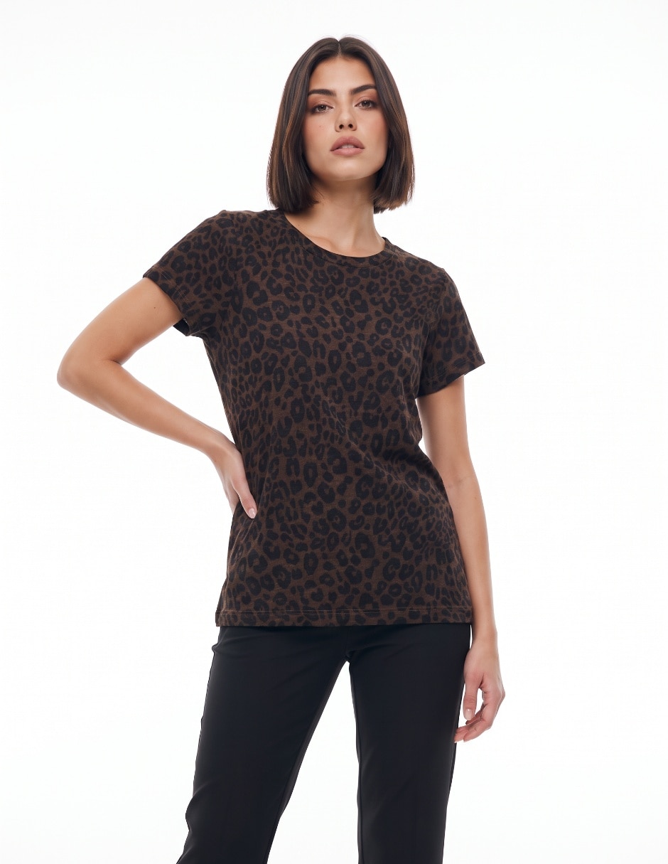 Playera manga corta cuello redondo para mujer Playera manga corta cuello redondo para mujer