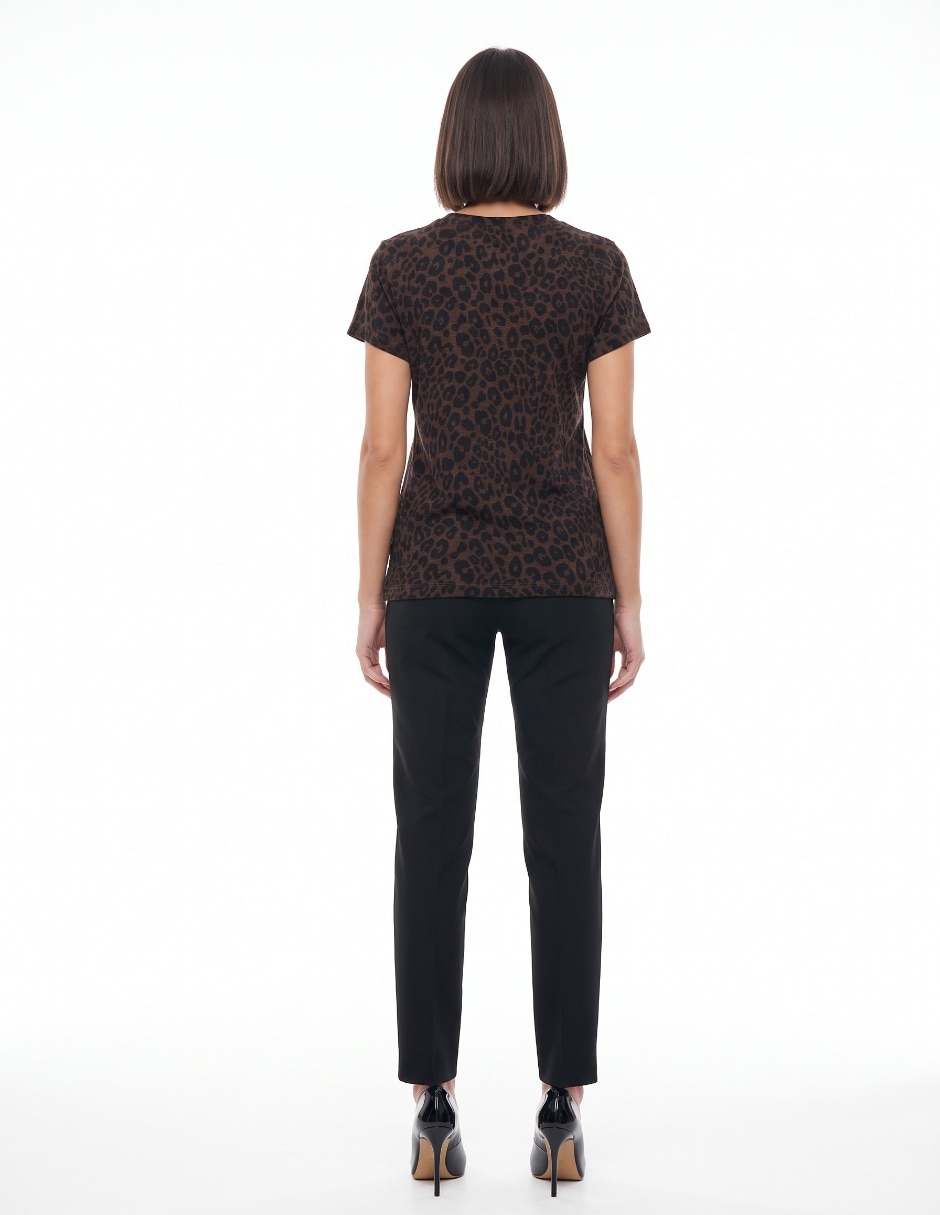 Playera manga corta cuello redondo para mujer 2