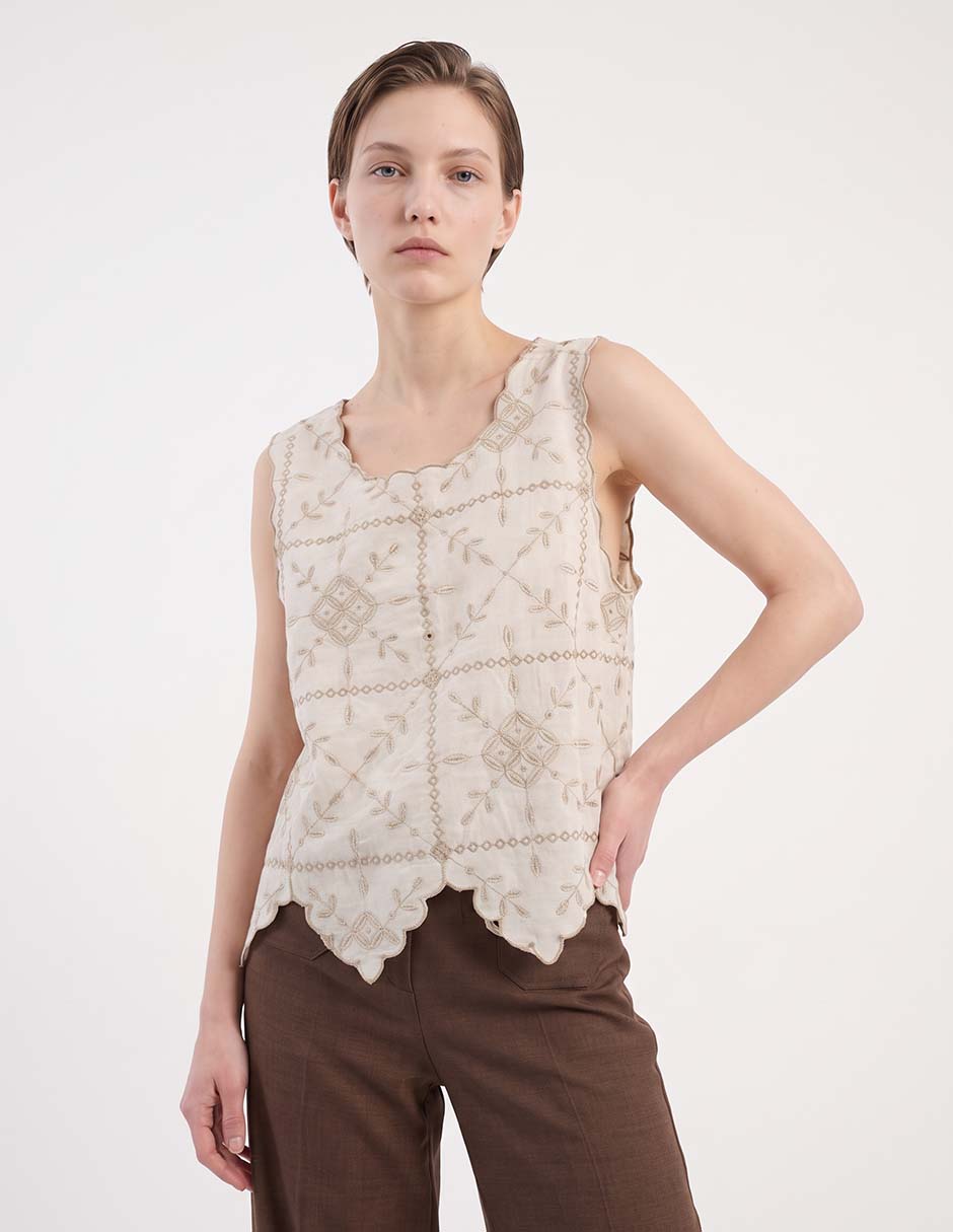 Top cuello redondo tirante ancho Top cuello redondo tirante ancho