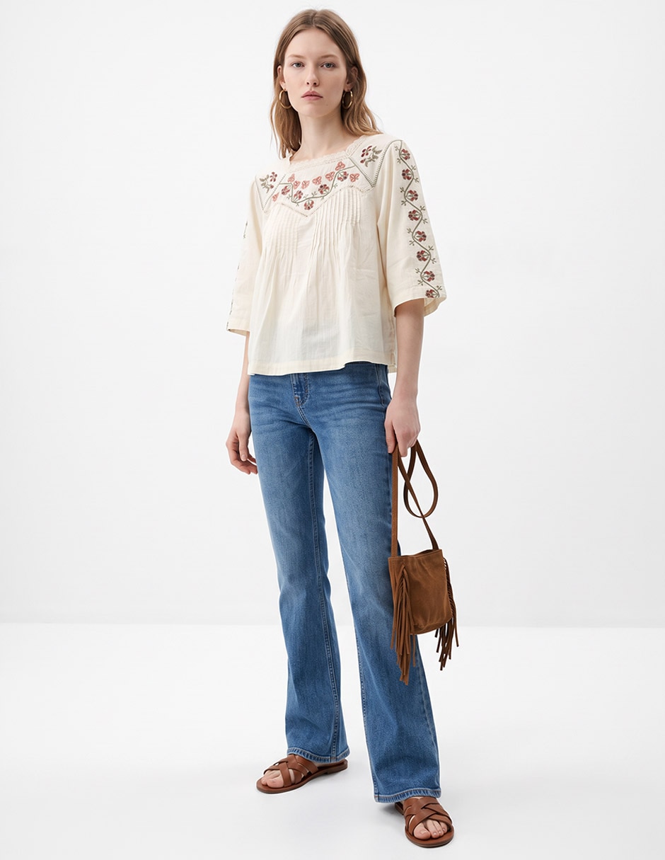 Blusa manga 3/4 para mujer Blusa manga 3/4 para mujer
