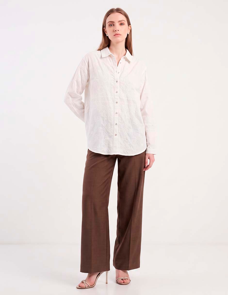 Camisa de algodón manga larga para mujer 3