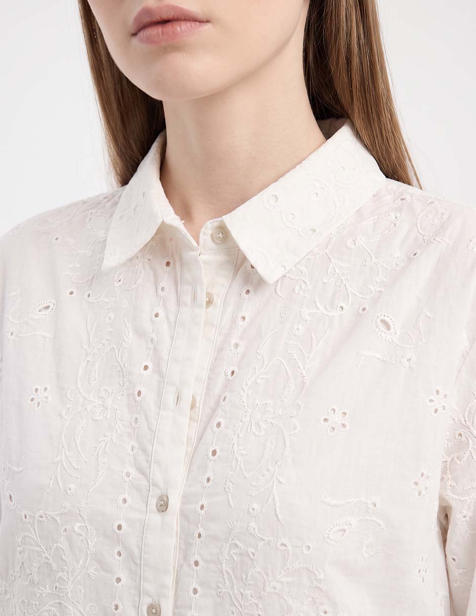Camisa de algodón manga larga para mujer 2