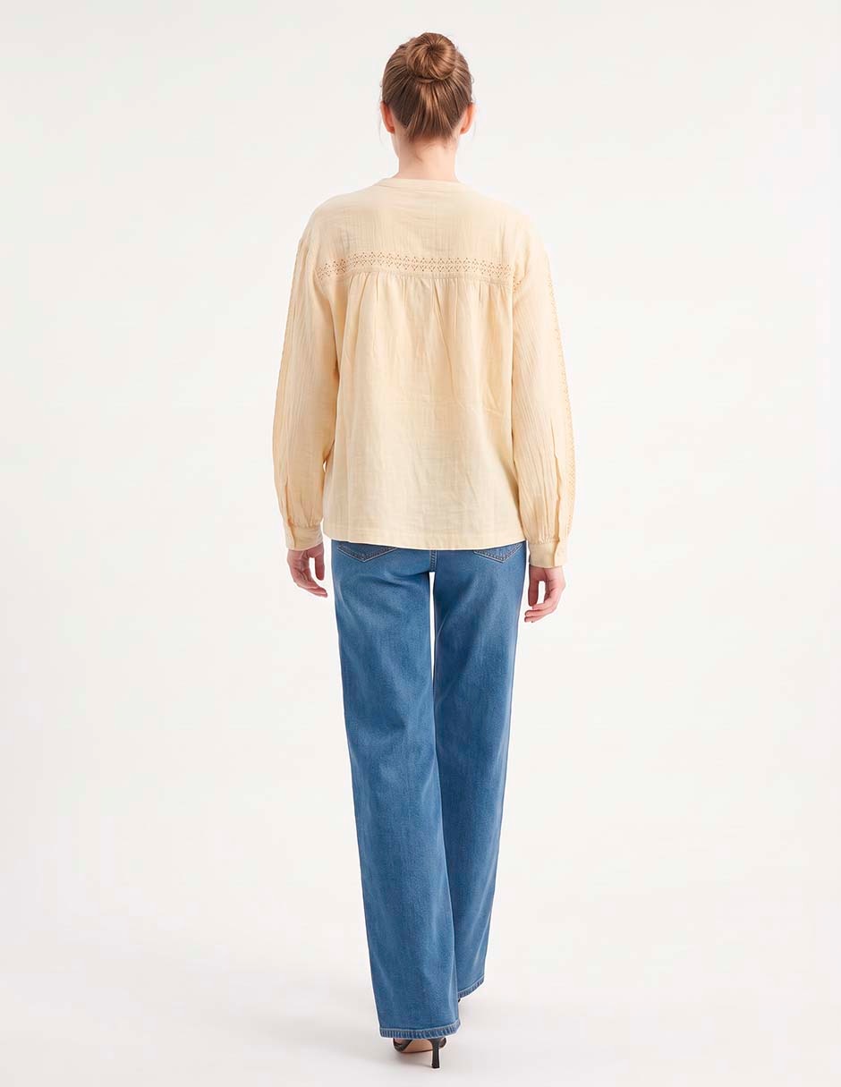 Blusa indi & colsd manga larga para mujer 4