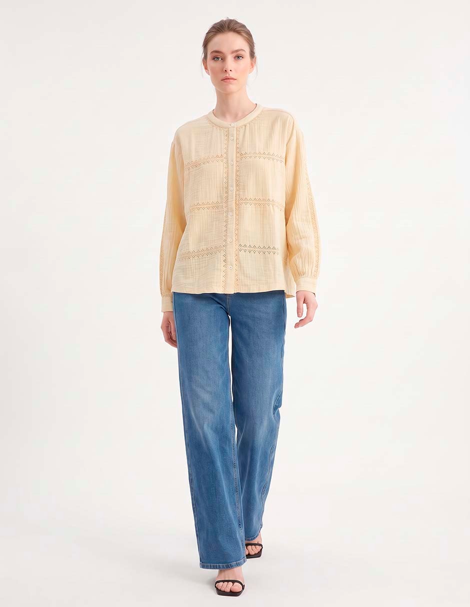 Blusa indi & colsd manga larga para mujer 3