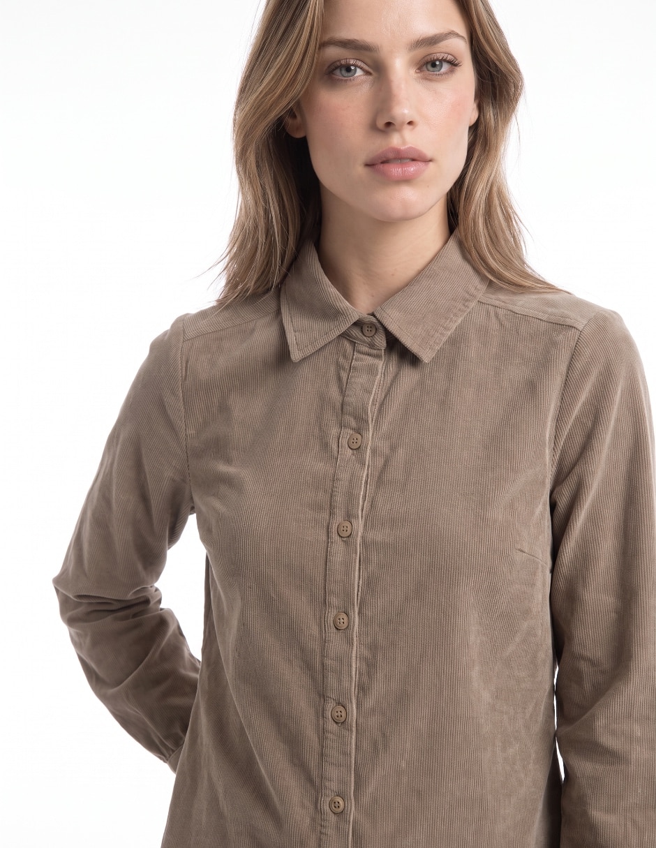 Camisa de algodón manga larga para mujer 5