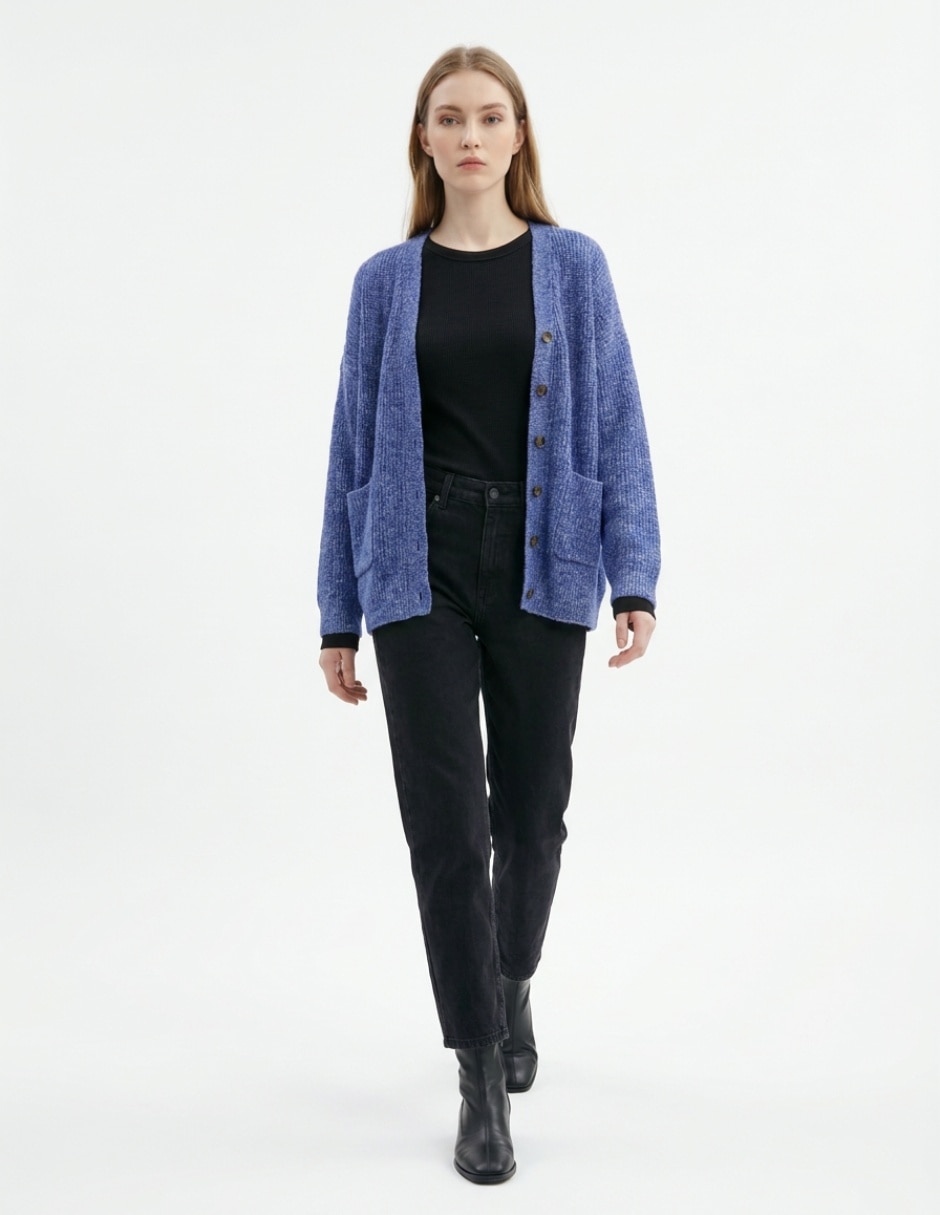 Suéter cuello V para mujer