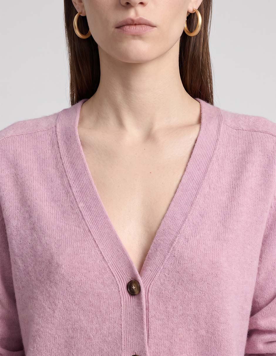 Suéter 100% cashmere cuello v para mujer 2