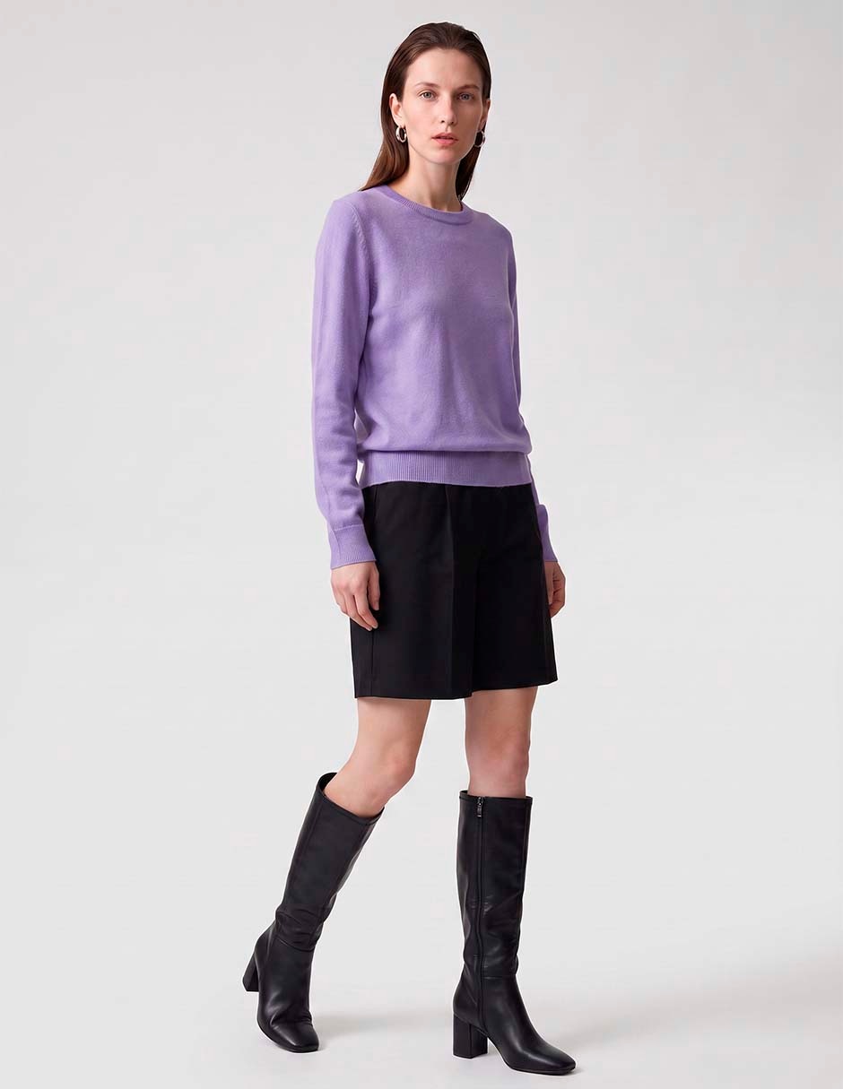 Suéter 100% cashmere cuello redondo para mujer 3