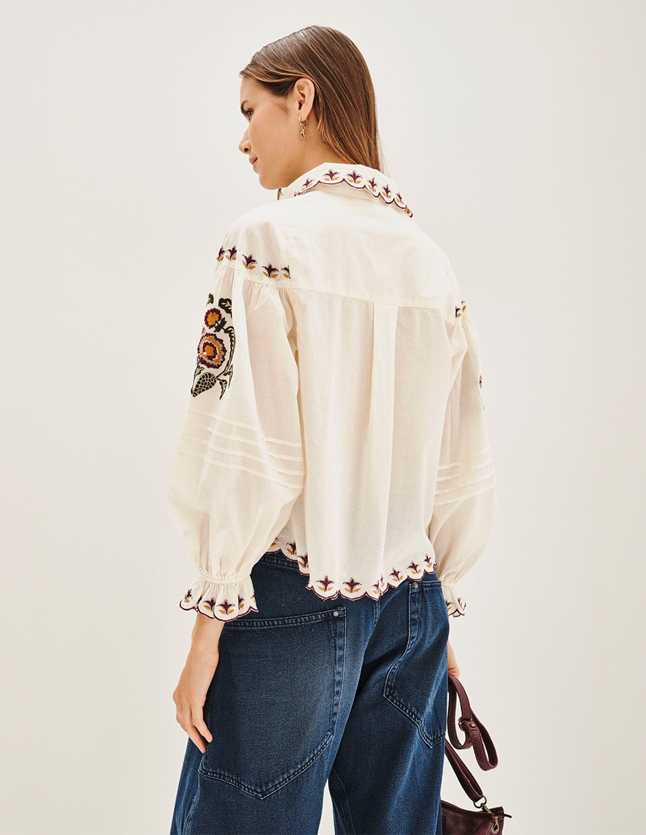 Blusa Rapsodia manga larga para mujer