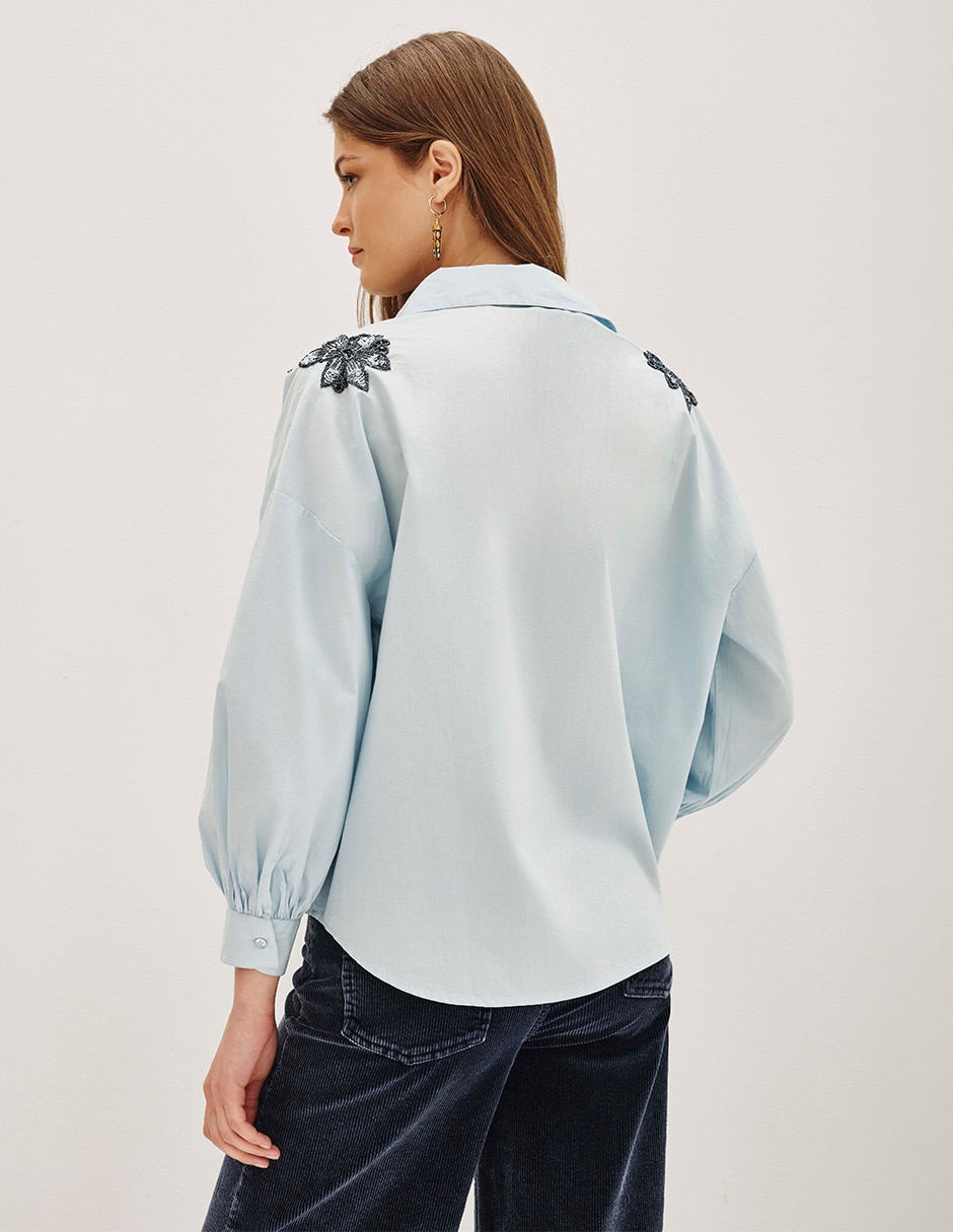Camisa de algodón manga larga para mujer 3