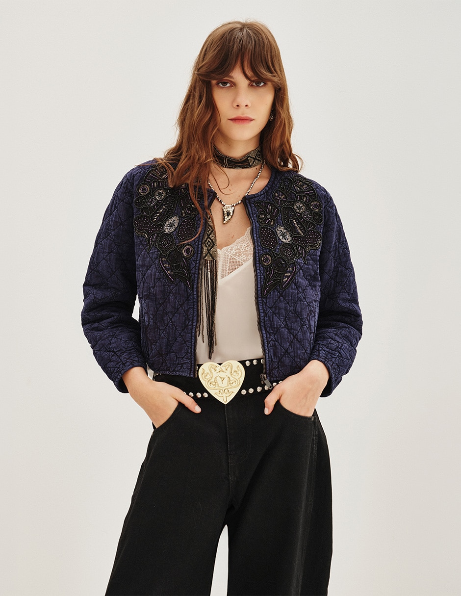 Chamarra bomber de algodón para mujer